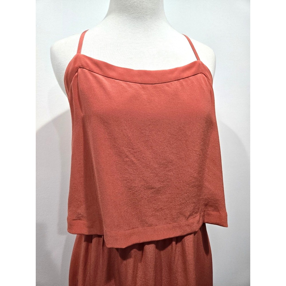NWT Madewell 100% Silk Overlay Cami Dress Burnt Orange Sleeveless Dress Size 2 - Picture 3 of 9